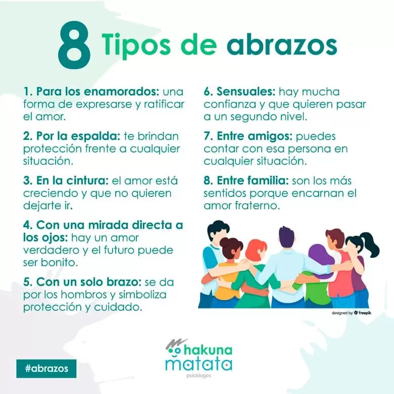 8 tipos de abrazos