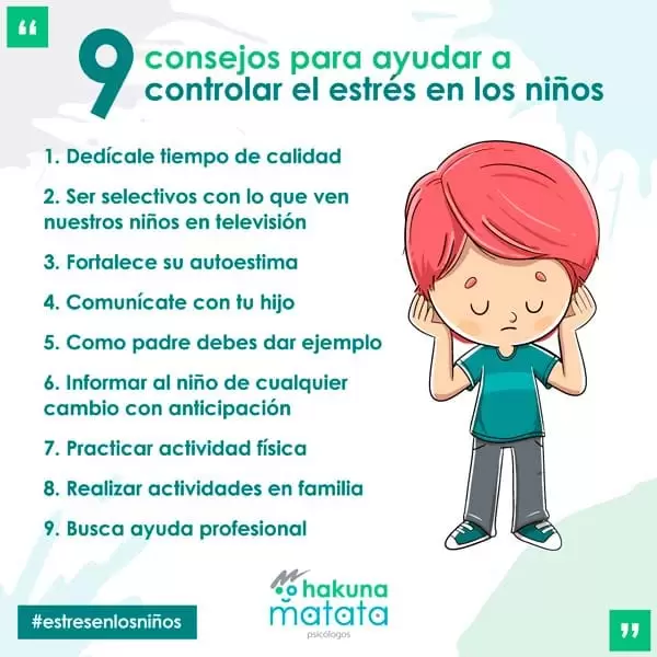 Consejos o técnicas para controlar el estrés en los niños