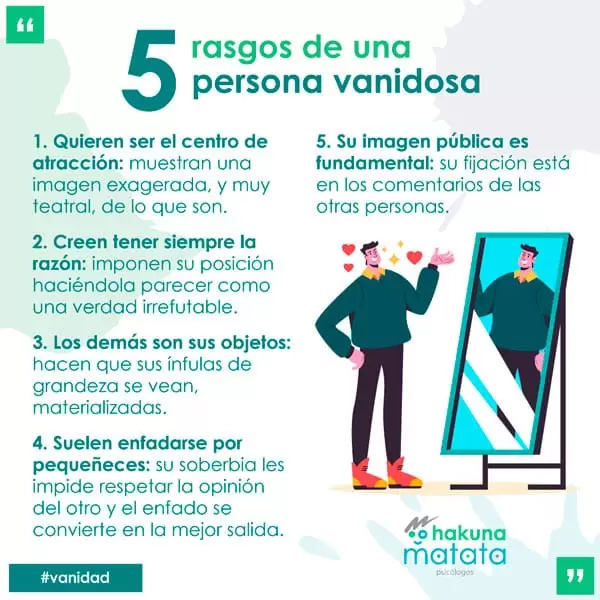 Rasgos de una persona vanidosa